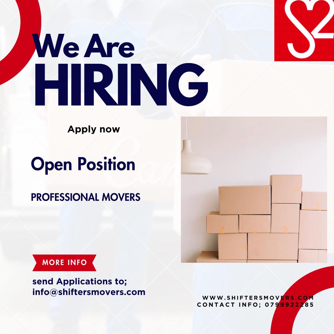 PROFESSIONAL MOVERS JOB OPPORTUNITIES: 0799922285